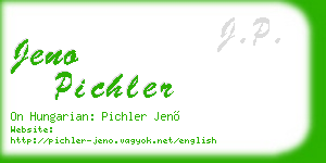jeno pichler business card